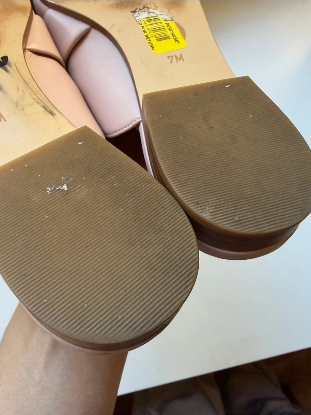 Michael Kors Blush Pink Leather Slip-On Mules with silver MK Accent